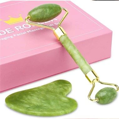 Jade Roller Gua Sha Socraigh Uirlis Massage Boird