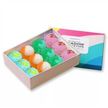 Buamaí folctha ildaite le tacar bosca bronntanais álainn